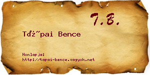 Tápai Bence névjegykártya