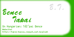 bence tapai business card